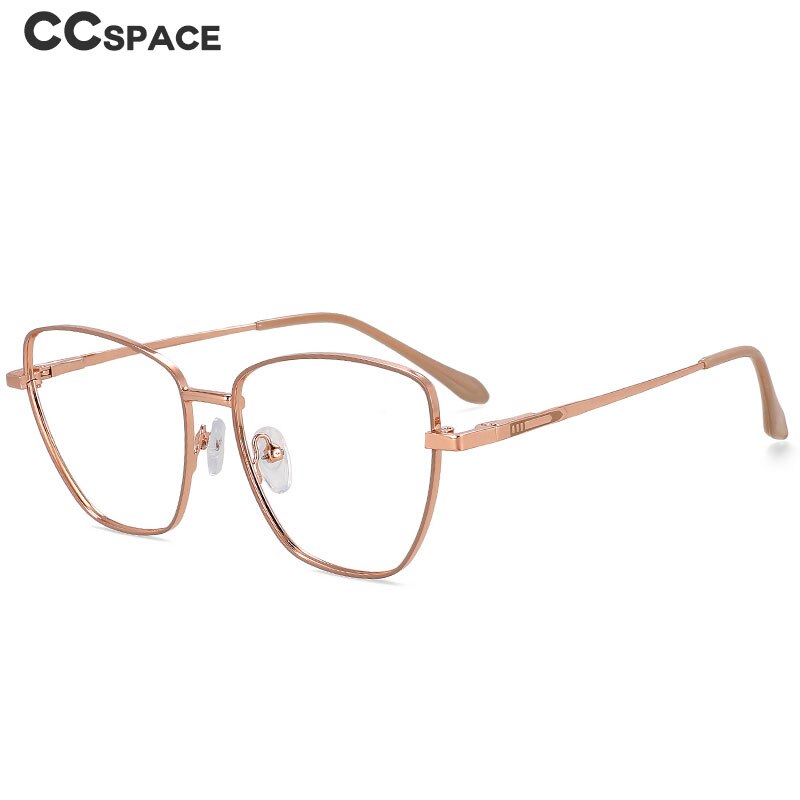 CCspace Unisex Full Rim Square Cat Eye Alloy Eyeglasses 55899 Full Rim CCspace