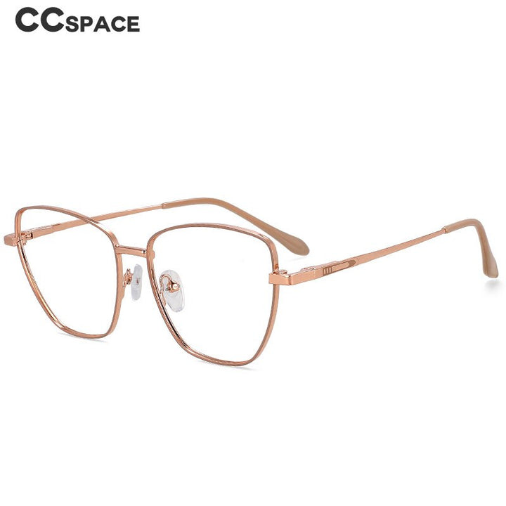 CCspace Unisex Full Rim Square Cat Eye Alloy Eyeglasses 55899 Full Rim CCspace