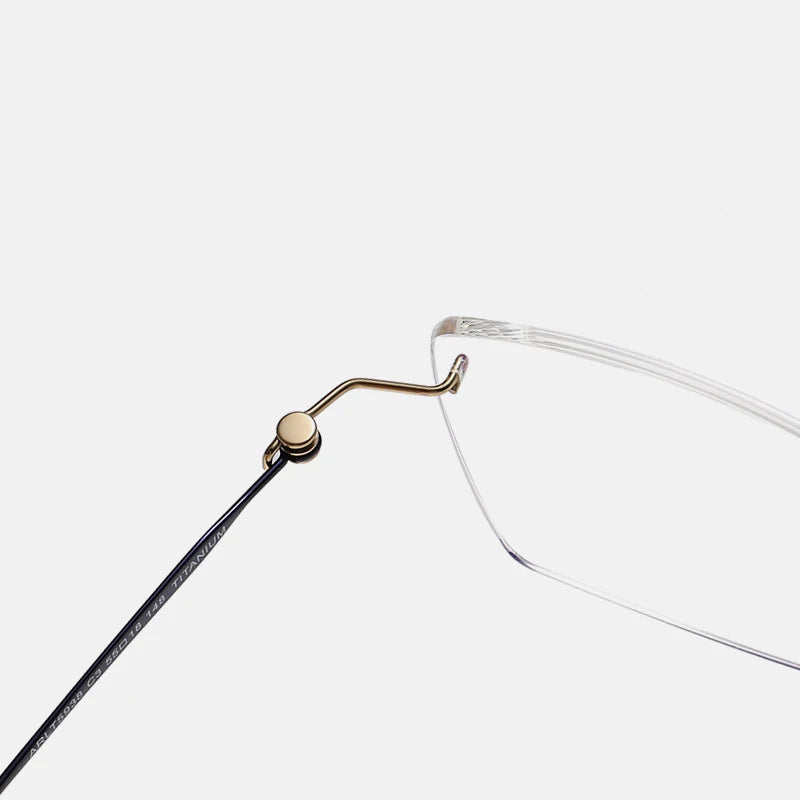 Hdcrafter Unisex Rimless Polygon Square Titanium Eyeglasses 5938 Rimless Hdcrafter Eyeglasses