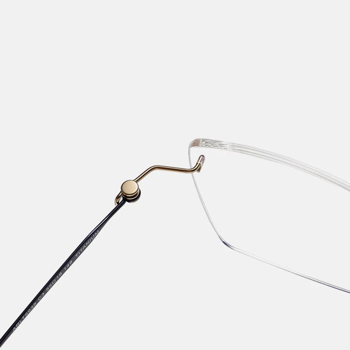 Hdcrafter Unisex Rimless Polygon Square Titanium Eyeglasses 5938 Rimless Hdcrafter Eyeglasses