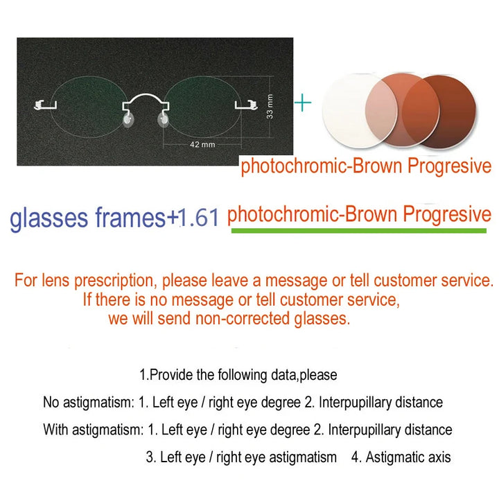 Yujo Unisex Rimless Oval Stainless Steel Custom Eyeglasses Y4233 Rimless Yujo C8 CHINA