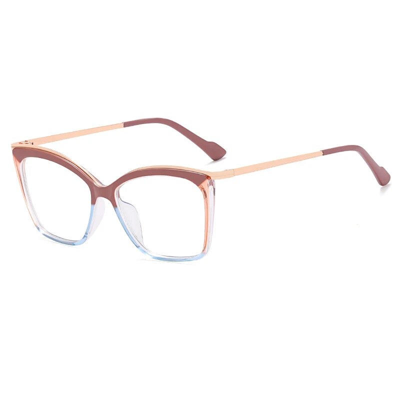 CCspace Women's Full Rim Square Tr 90 Titanium Eyeglasses 57052 Full Rim CCspace C8Coffee