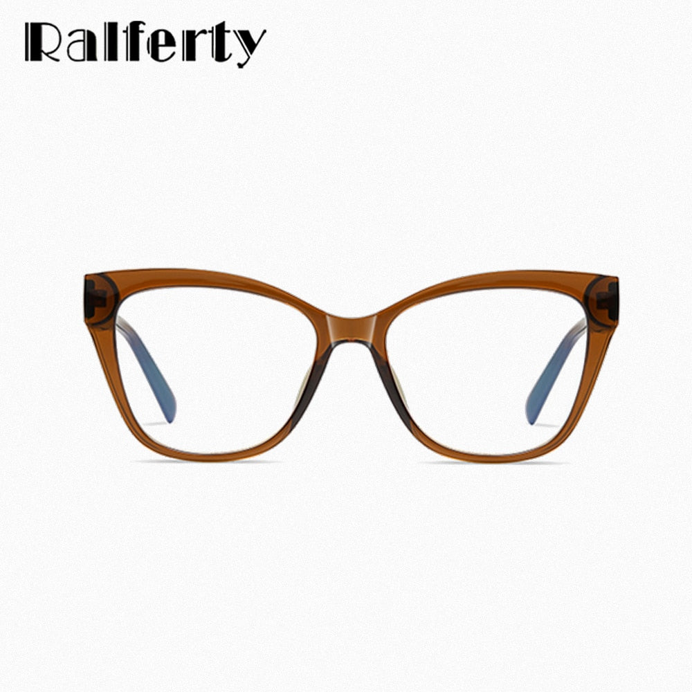 Ralferty Women's Full Rim Square Cat Eye Acetate Eyeglasses D909 Full Rim Ralferty   