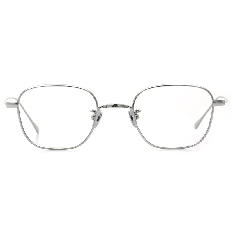 Black Mask Unisex Full Rim Square Titanium Eyeglasses 199gms Full Rim Black Mask Silver