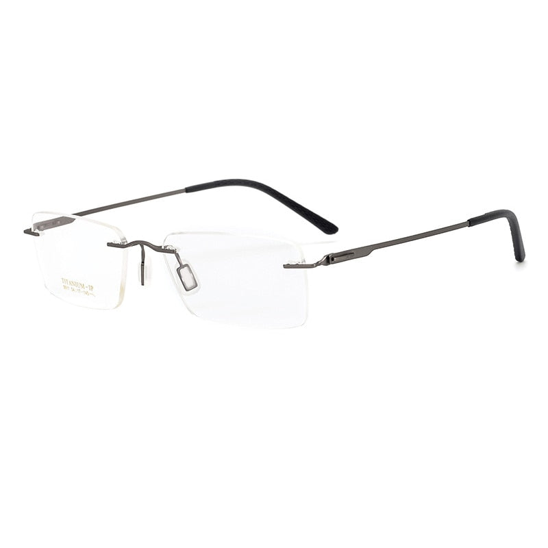 Bclear Unisex Rimless Square Titanium Eyeglasses My9911 Rimless Bclear