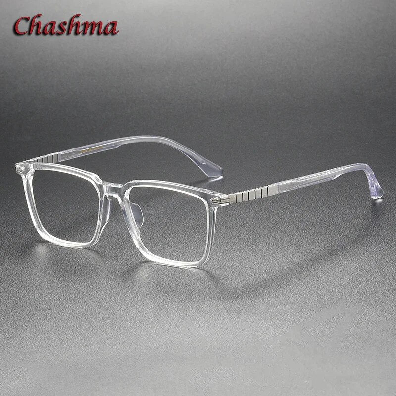 Chashma Ochki Unisex Full Rim Square Acetate Eyeglasses 9630 Full Rim Chashma Ochki Transparent