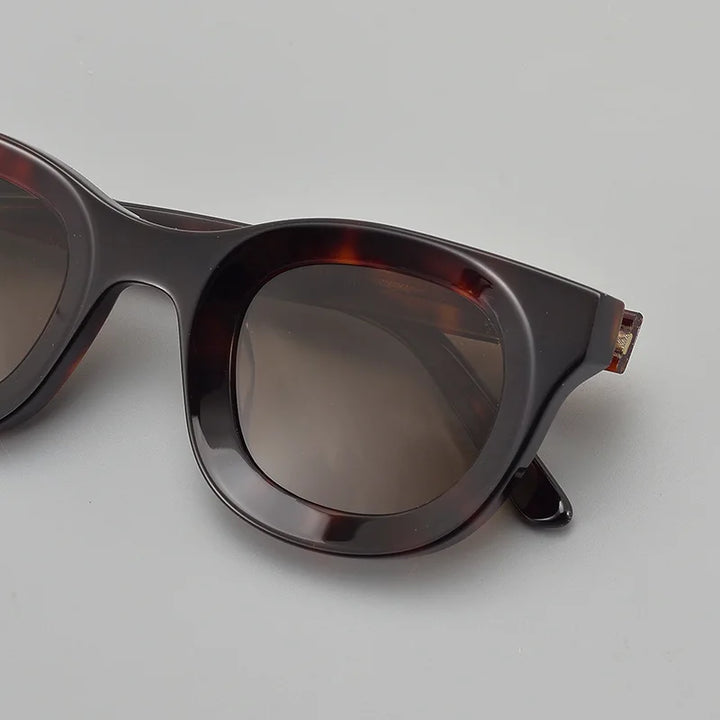 Black Mask Unisex Full Rim Square Thick Acetate Polarized Sunglasses S6688 Full Rim Black Mask