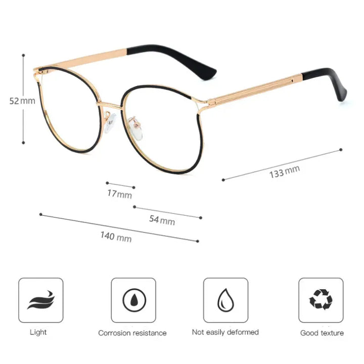 Handoer Women's Full Rim Oval Tr 90 Alloy Eyeglasses 95785