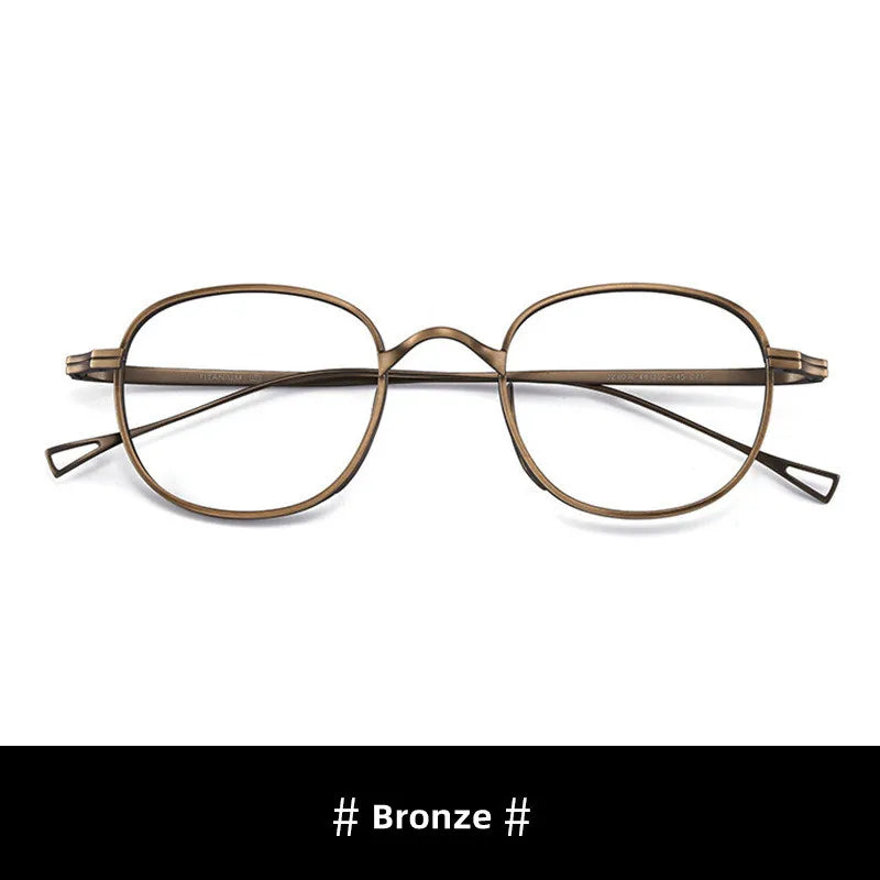 Kocolior Unisex Full Rim Round Titanium Hyperopic Reading Glasses 8016 Reading Glasses Kocolior Bronze 0