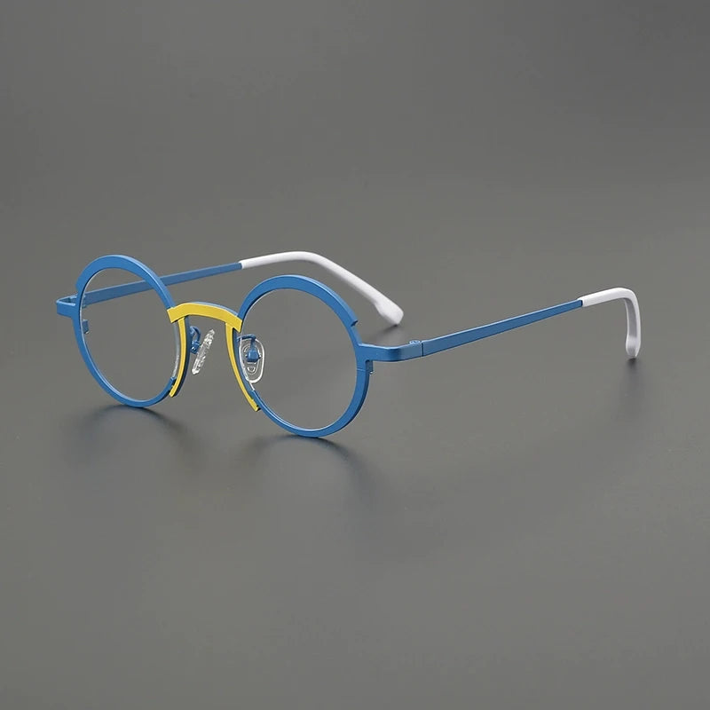 Gatenac Unisex Full Rim Round Titanium Eyeglasses Gxyj5775