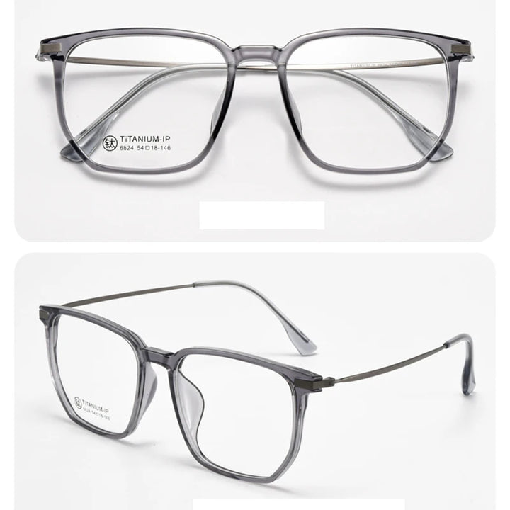 Xbora Unisex Full Rim Square Tr 90 Titanium Eyeglasses 66824