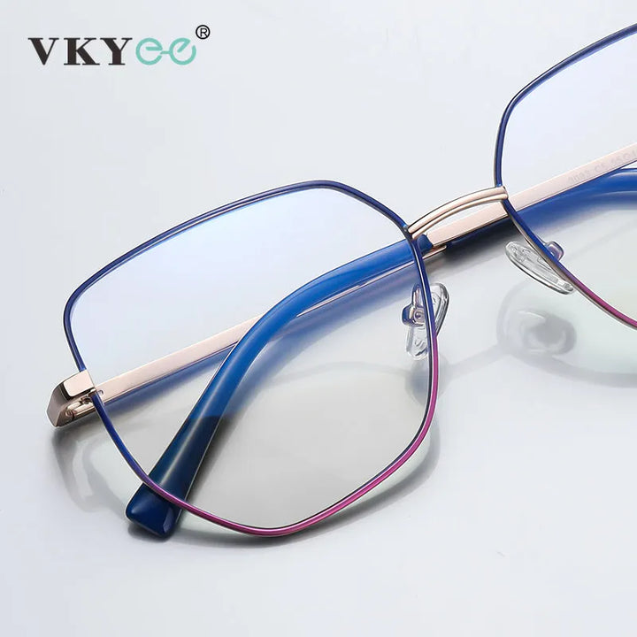 Vicky Women's Full Rim Polygon Square Stainless Steel Reading Glasses 3093 Reading Glasses Vicky