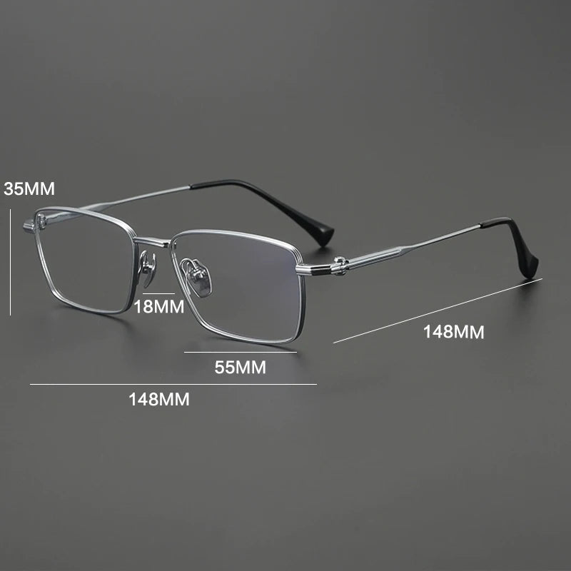 Gatenac Unisex Full Rim Wide Square Titanium Eyeglasses Gxyj4007