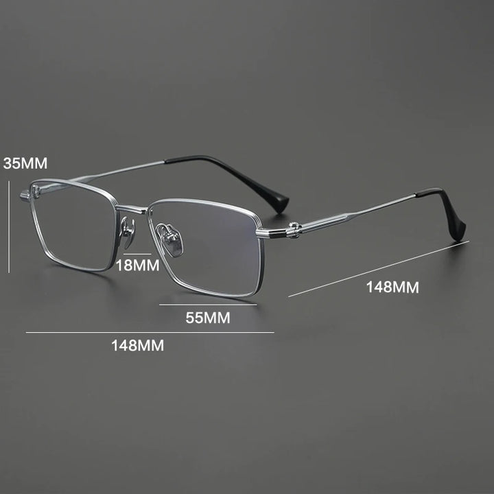 Gatenac Unisex Full Rim Wide Square Titanium Eyeglasses Gxyj4007