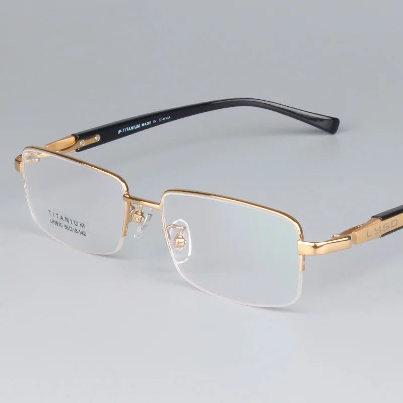 Bclear Men's Semi Rim Square Titanium Eyeglasses 59910
