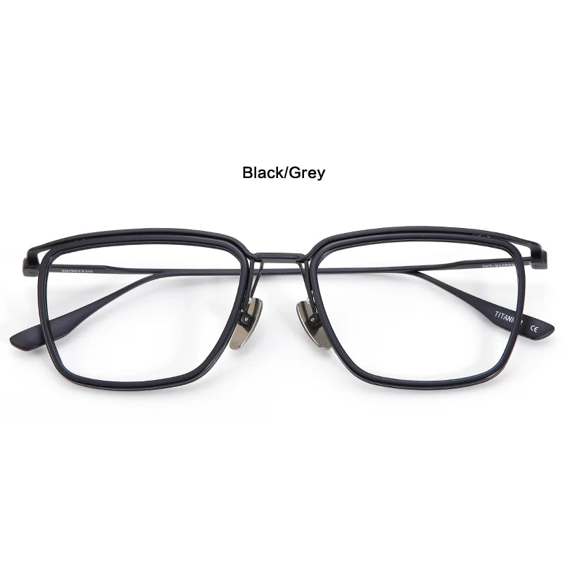 Muzz Unisex Full Rim Square Brow Line Acetate Titanium Eyeglasses 106 Full Rim Muzz C1