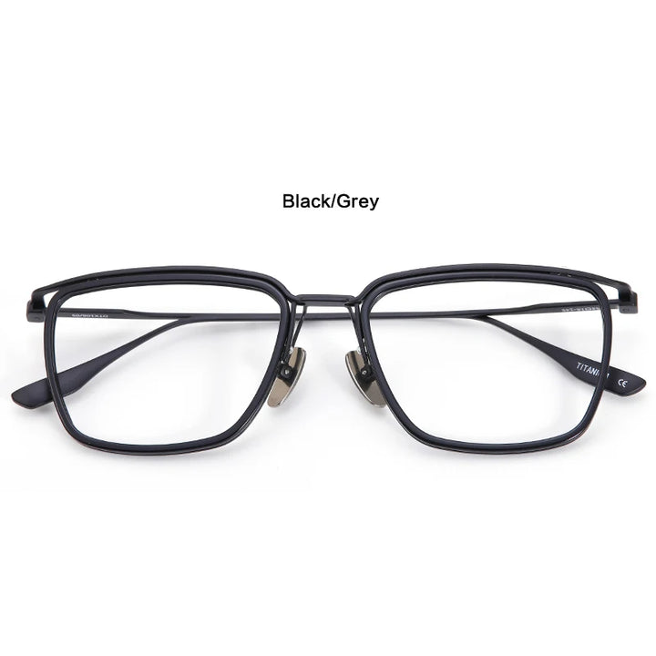 Muzz Unisex Full Rim Square Brow Line Acetate Titanium Eyeglasses 106 Full Rim Muzz C1