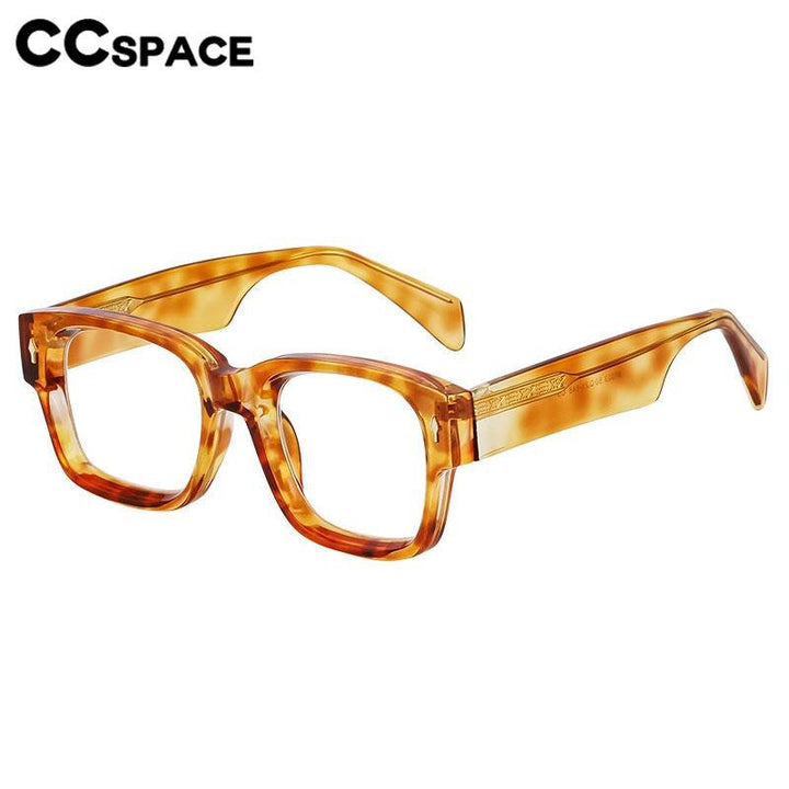 CCspace Unisex Full Rim Square Tr 90 Titanium Eyeglasses 56737 Full Rim CCspace