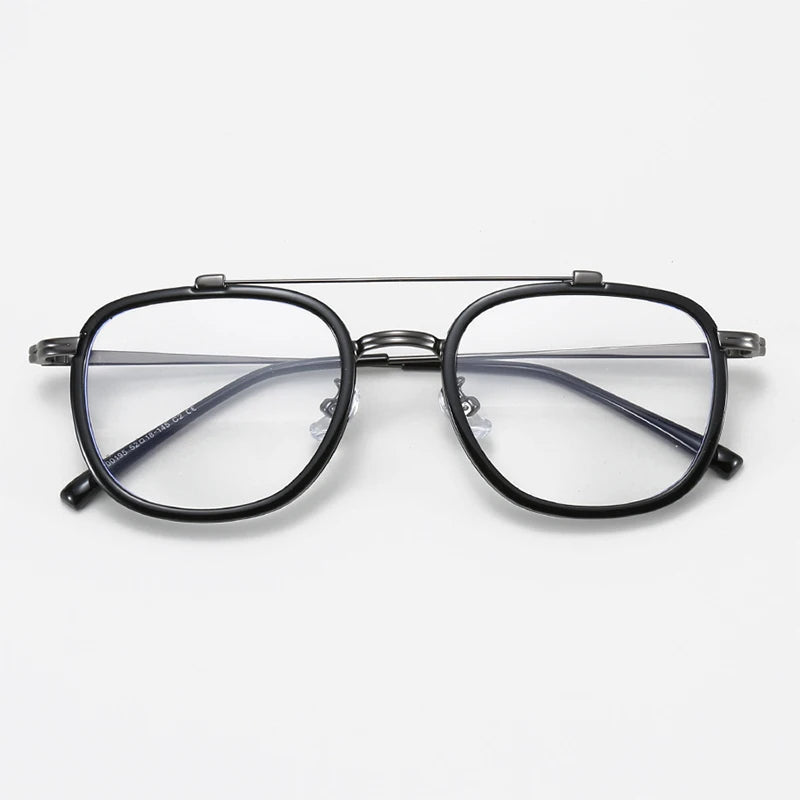 Xbora Unisex Full Rim Square Tr 90 Alloy Double Bridge Eyeglasses 44195