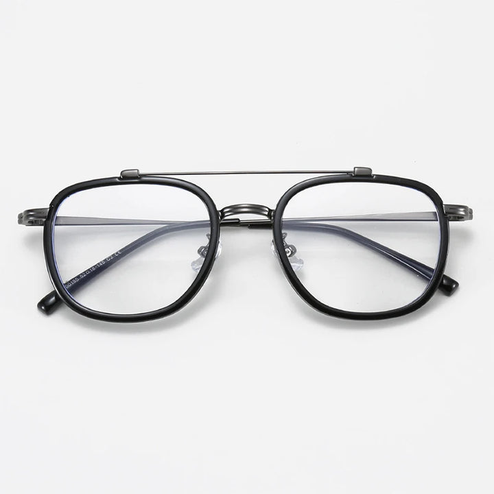 Xbora Unisex Full Rim Square Tr 90 Alloy Double Bridge Eyeglasses 44195