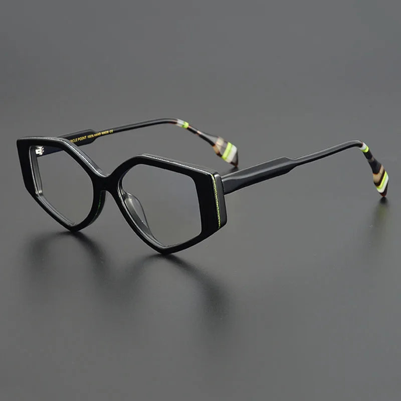Nobler Unisex Full Rim Irregular Oval Cat Eye Acetate Eyeglasses 19256 Full Rim Nobler C5