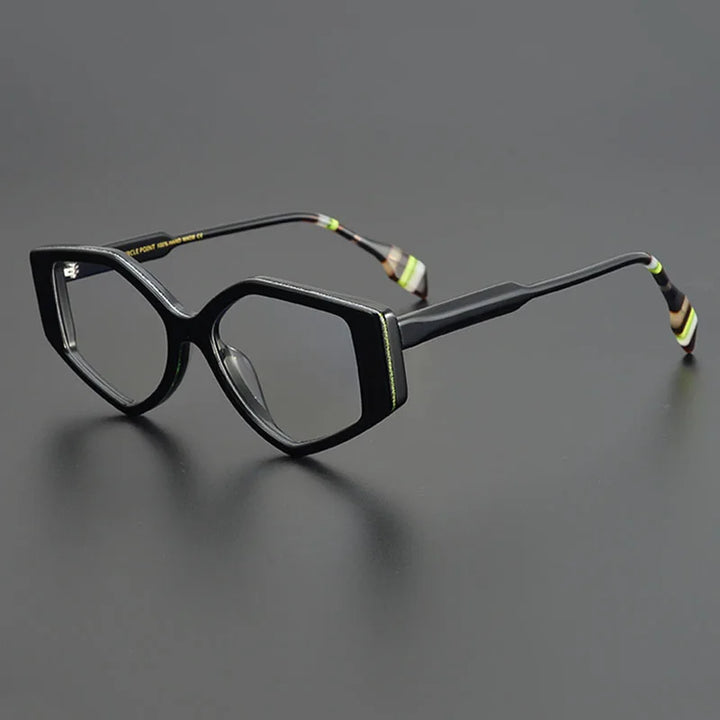 Nobler Unisex Full Rim Irregular Oval Cat Eye Acetate Eyeglasses 19256 Full Rim Nobler C5