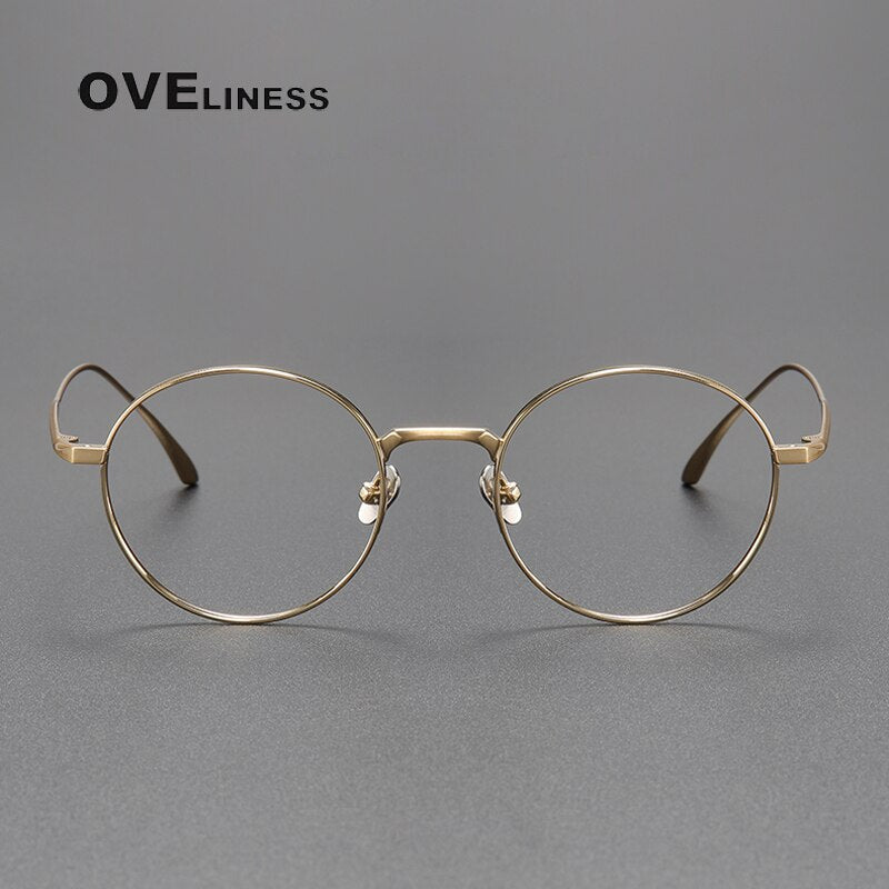 Oveliness Unisex Full Rim Round Titanium Eyeglasses 4921145 Full Rim Oveliness