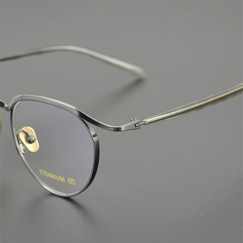 Black Mask Unisex Full Rim Round Titanium Eyeglasses Kv127 Full Rim Black Mask