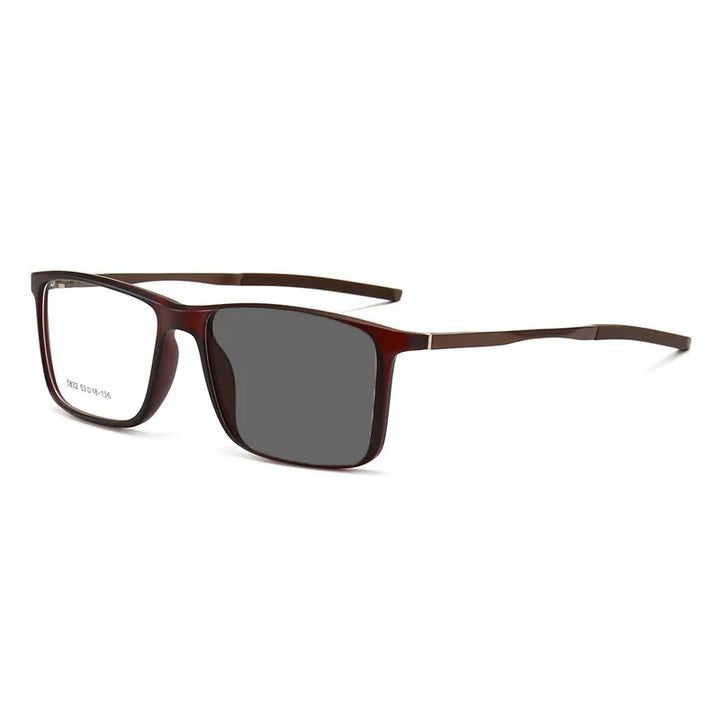 Kocolior Unisex Full Rim Square Tr 90 Aluminium Hyperopic Reading Glasses 5832 Reading Glasses Kocolior