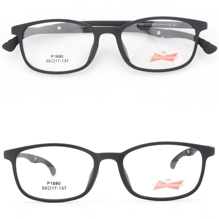Zirosat Unisex Children's Full Rim Polygon Silicone Square 1690 Full Rim Zirosat C1
