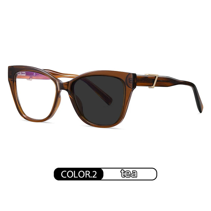 Kocolior Unisex Full Rim Cat Eye Acetate Alloy Hyperopic Reading Glasses C909 Reading Glasses Kocolior