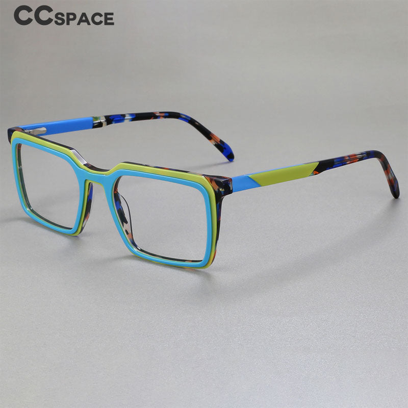 CCspace Women's Full Rim Square Acetate Eyeglasses 56468 Full Rim CCspace