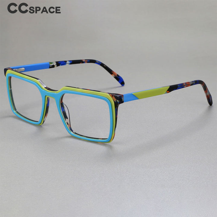CCspace Women's Full Rim Square Acetate Eyeglasses 56468 Full Rim CCspace