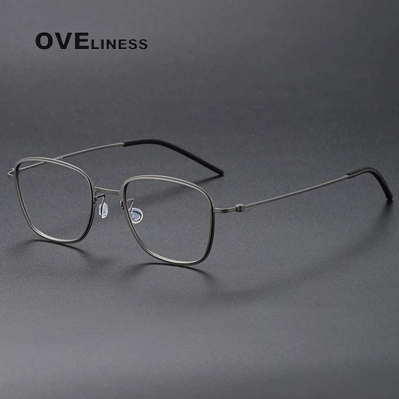 Oveliness Unisex Full RIm Square Screwless Titanium Eyeglasses 5530 Full Rim Oveliness gun