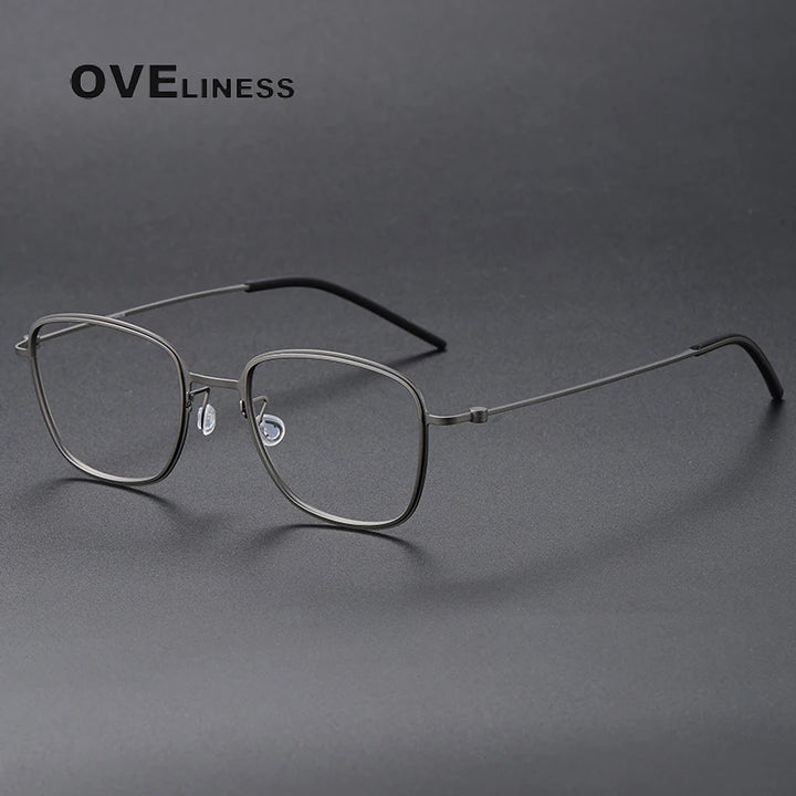 Oveliness Unisex Full RIm Square Screwless Titanium Eyeglasses 5530 Full Rim Oveliness gun
