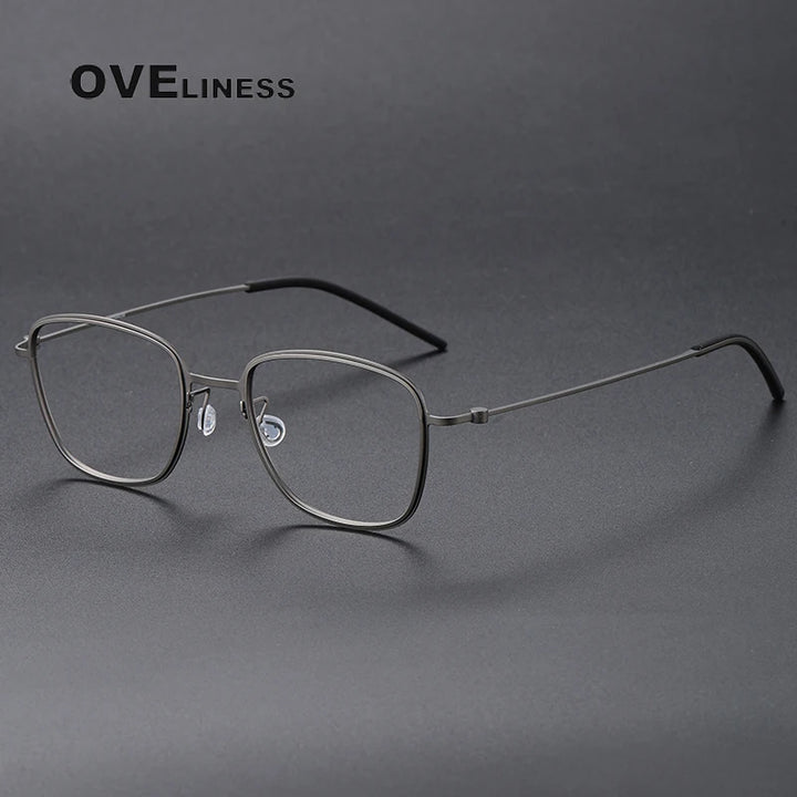 Oveliness Unisex Full RIm Square Screwless Titanium Eyeglasses 5530 Full Rim Oveliness gun  