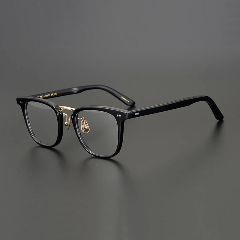 Black Mask Unisex Full Rim Square Acetate Eyeglasses C432 Full Rim Black Mask