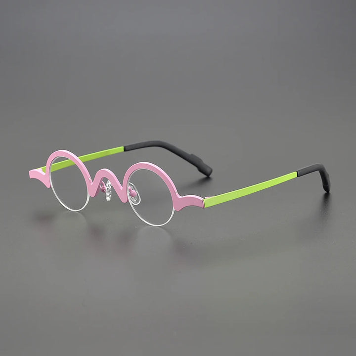 Nobler Unisex Semi Rim Top Round Titanium Eyeglasses 1810 Semi Rim Nobler C4
