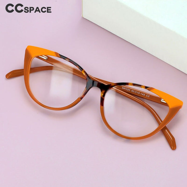CCspace Women's Full Rim Cat Eye Acetate Eyeglasses 56470 Full Rim CCspace
