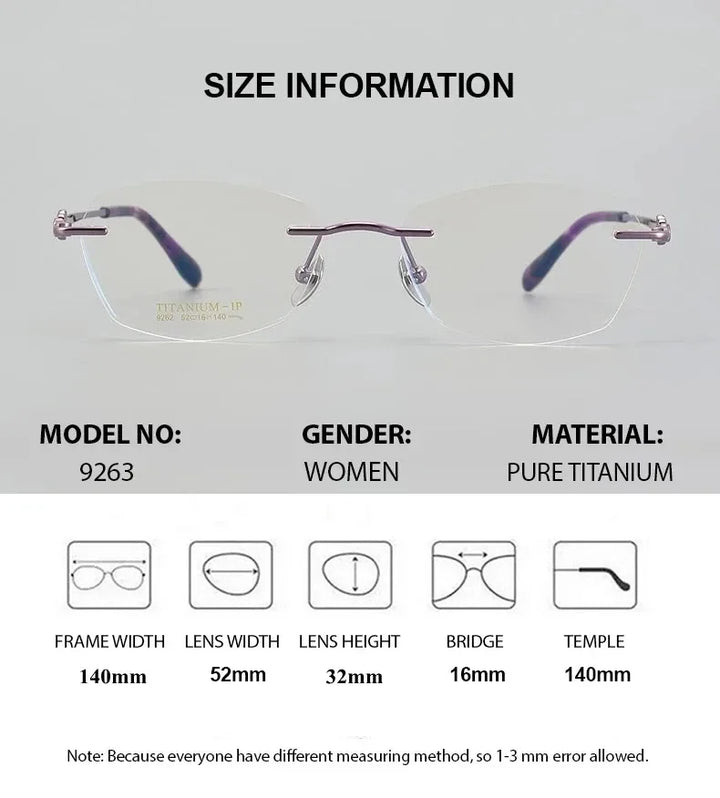 Summer Flower Women's Full Rim Polygon Cat Eye Titanium Eyeglasses 70703