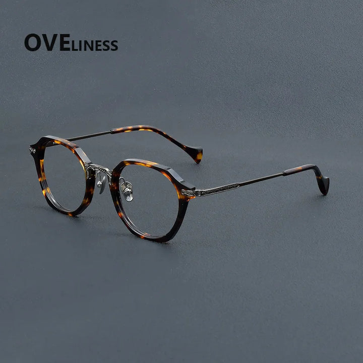 Oveliness Unisex Full Rim Oval Acetate Titanium Eyeglasses 926009