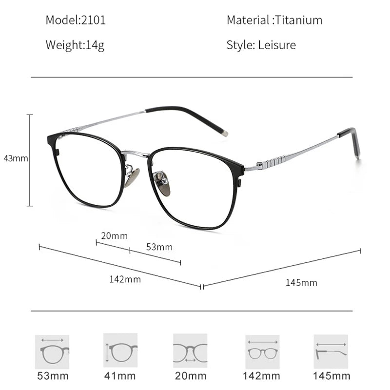 Xbora Unisex Full Rim Round Square Tr 90 Titanium Eyeglasses 42101