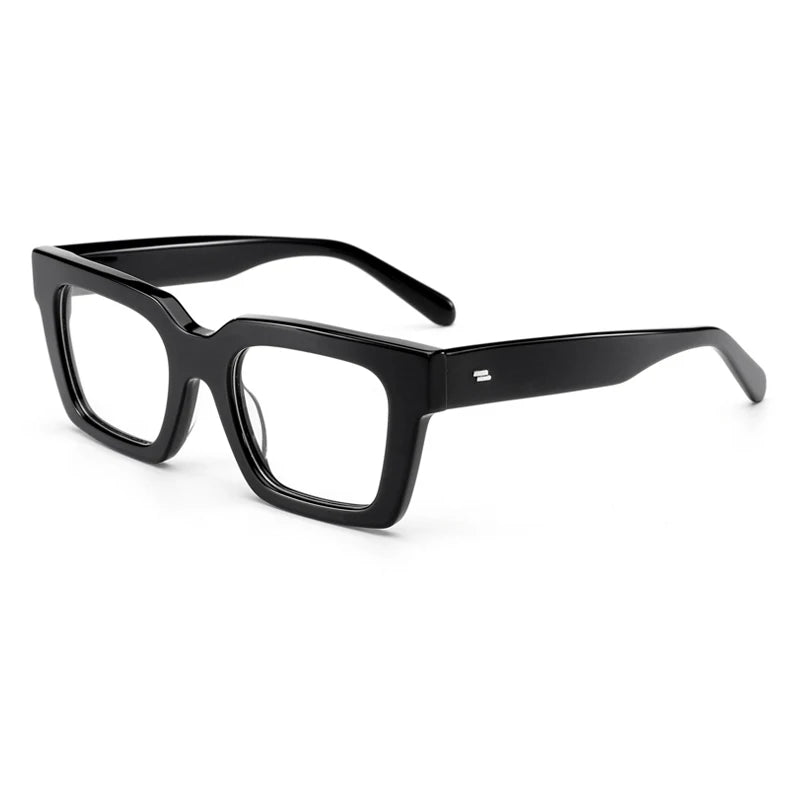 Gatenac Unisex Full Rim Square Acetate Eyeglasses Gxyj-1181 Full Rim Gatenac Black