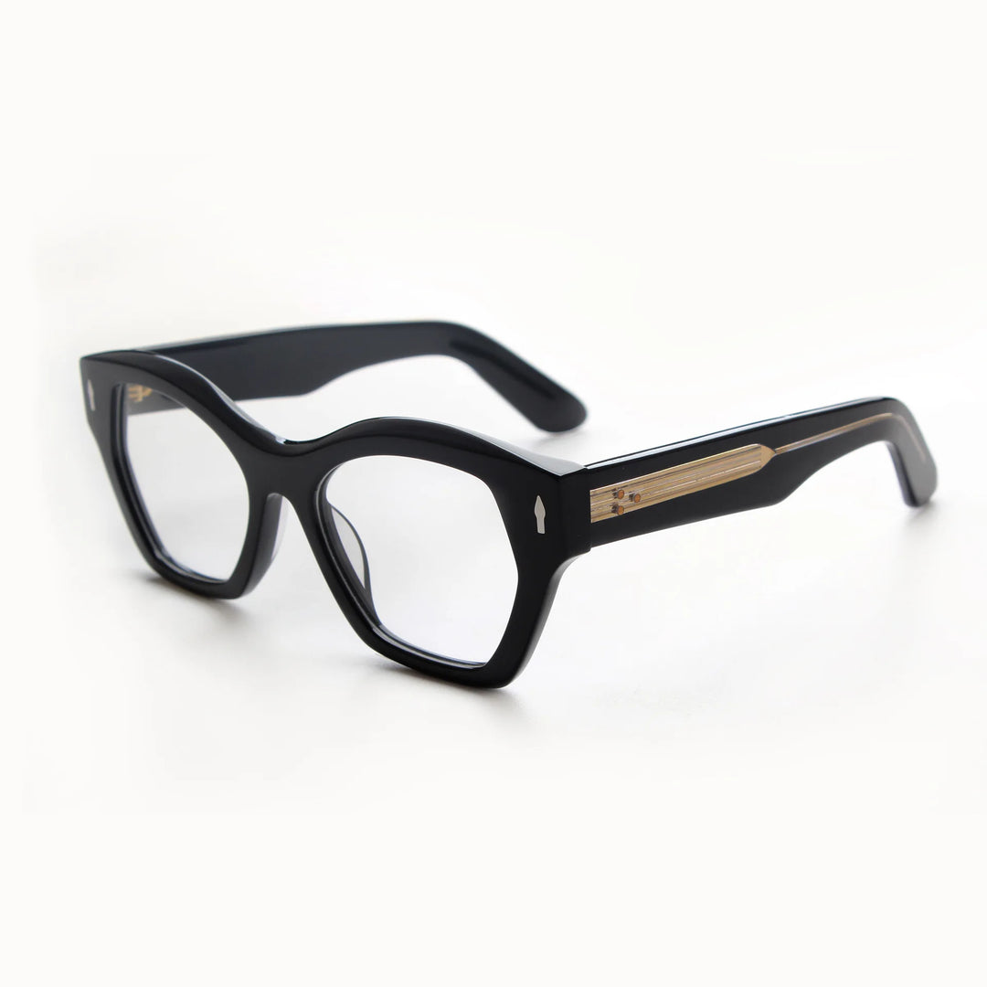Hewei Unisex Full Rim Polygonal Thick Acetate Eyeglasses 923047
