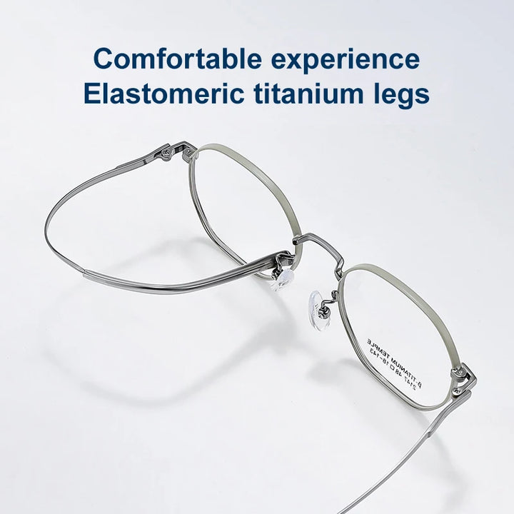 Vicky Women's Full Rim Small Flat Top Polygon Titanium Reading Glasses 2147 Reading Glasses Vicky