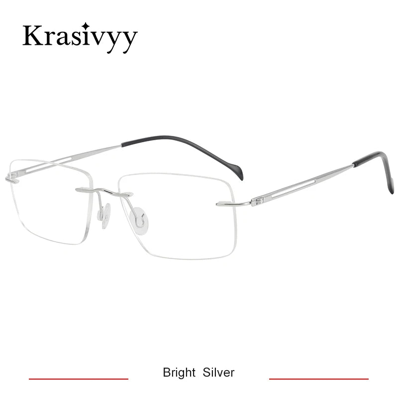 Krasivyy Women's Rimless Square Screwless Titanium Eyeglasses 315019