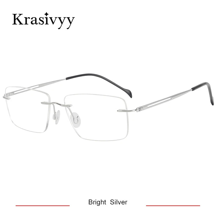 Krasivyy Women's Rimless Square Screwless Titanium Eyeglasses 315019