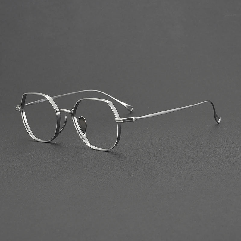 Muzz Unisex Full Rim Flat Top Oval Titanium Eyeglasses 73001