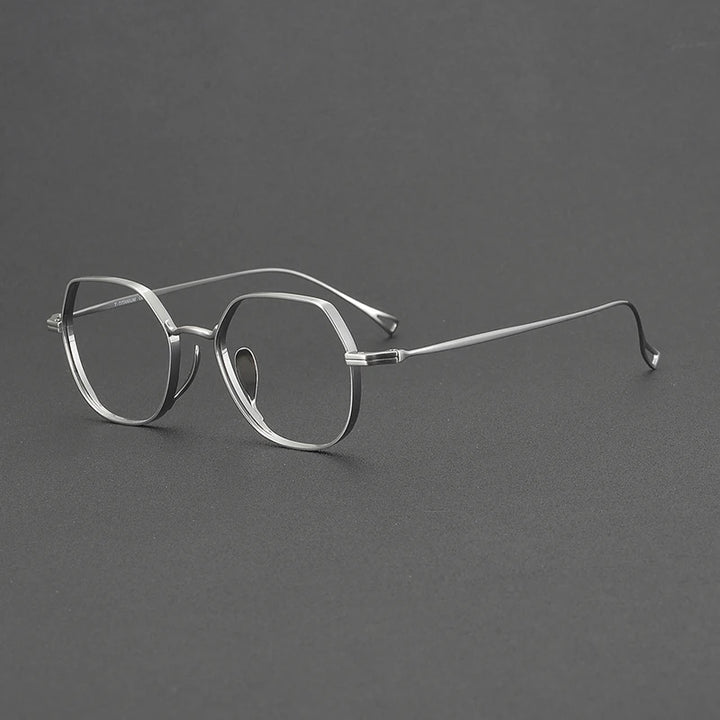 Muzz Unisex Full Rim Flat Top Oval Titanium Eyeglasses 73001