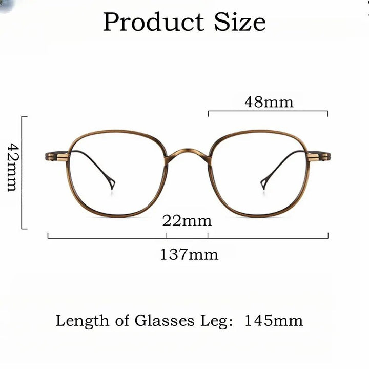 Yimaruili Unisex Full Rim Round Titanium Alloy Eyeglasses 8016 Full Rim Yimaruili Eyeglasses